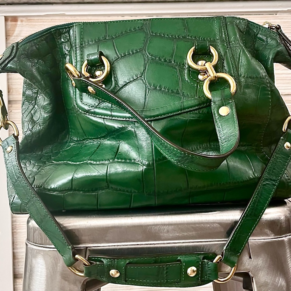 Coach Ashley Embossed Croc Bag - Picture 2 of 7